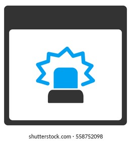 Alert Calendar Page vector toolbar icon. Style is bicolor flat icon symbol, blue and gray colors, white background.