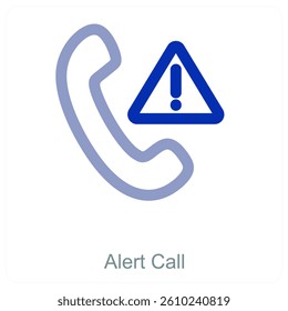 Alert Call and landline icon concept