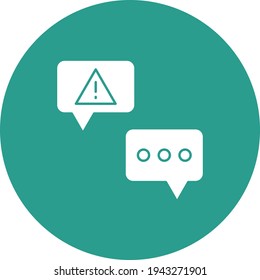 Alerta, chat, imagen vectorial de icono de discusión. También se puede usar para la ciberseguridad. Idóneo para aplicaciones web, aplicaciones móviles y medios impresos.