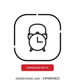 Alert, clock symbol outline vector icon