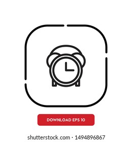 Alert, clock symbol outline vector icon