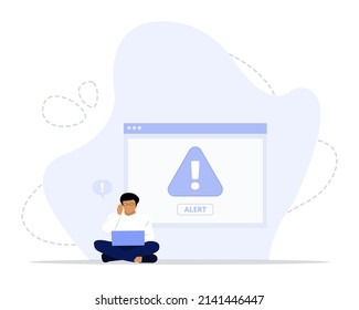 Alert concept illustration. Concept of fatal error, operating system failure, program crash, critical alert message