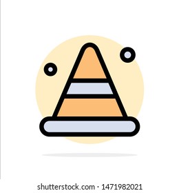 Alert, Cone, Construction, Road Abstract Circle Background Flat color Icon