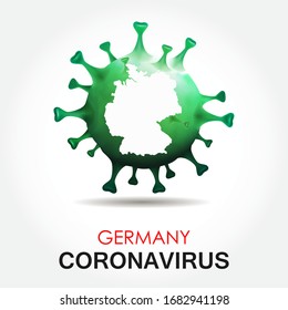 Alert coronavirus in Germany on white background