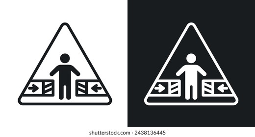 Alert for Crushing Hazards. Warning Sign for Squeeze Dangers.