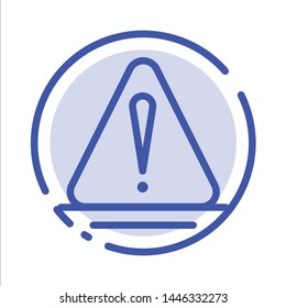 Alert, Danger, Warning, Logistic Blue Dotted Line Line Icon