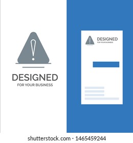 Alert, Danger, Warning, Logistic Grey Logo Design and Business Card Template. Vector Icon Template background