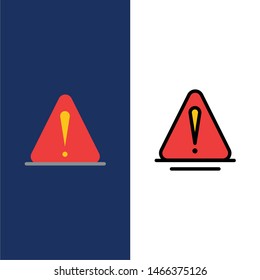 Warnung, Gefahr, Warnung, Logistische Symbole. Flatrate and Line Filled Icon Set Vektorillustration Blue Background. Vektorillustration Icon Vorlage Hintergrund