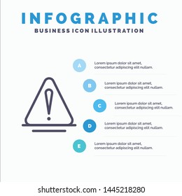 Alert, Danger, Warning, Logistic Line icon with 5 steps presentation infographics Background
