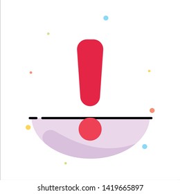 Alert, Danger, Warning, Sign Abstract Flat Color Icon Template