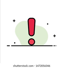 Alert, Danger, Warning, Sign  Business Flat Line Filled Icon Vector Banner Template