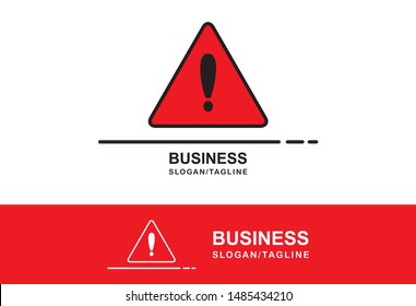 Alert, Danger, Warning, Sign Business Logo Template. Flat Color 