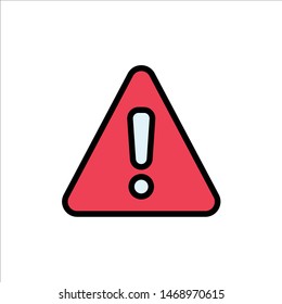Alert, Danger, Warning, Sign  Flat Color Icon. Vector icon banner Template. Vector Icon Template background
