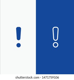 Alert, Danger, Warning, Sign Line and Glyph Solid icon Blue banner Line and Glyph Solid icon Blue banner