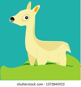 Alert Deer In A Bush Vector Illustration