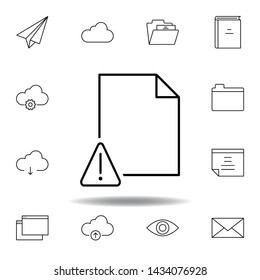 alert document outline icon. Detailed set of unigrid multimedia illustrations icons. Can be used for web, logo, mobile app, UI, UX