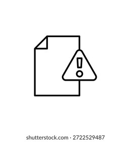 Icono de advertencia de símbolo de esquema inseguro de signo de documento de alerta