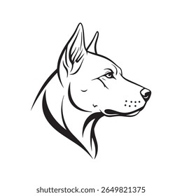 Alert Dog Head Profile - Loyal Canine Vector Outline Art