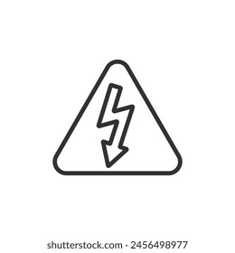 Alert Electrical, diseño en línea. Alerta, Advertencia, Eléctrico, Peligro, Peligro, Precaución, Seguridad, Electricidad sobre fondo blanco Vector. Icono de trazo eléctrico editable Alert.