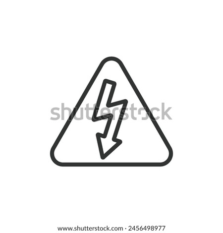 Alert Electrical, in line design. Alert, Warning, Electrical, Hazard, Danger, Caution, Safety, Electricity on white background vector. Alert Electrical editable stroke icon.