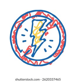 alert electricity doodle icon sketch vector. alert electricity sign. isolated symbol illustration