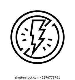 alert electricity line icon vector. alert electricity sign. isolated contour symbol black illustration
