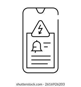 alert electricity line icon vector. alert electricity sign. isolated contour symbol black illustration