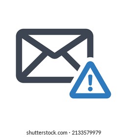Alert email icon.warning (vector illustration)