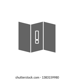 Alert, error, map, warning icon. Element of materia flat maps and travel icon. Premium quality graphic design icon. Signs and symbols collection icon for websites