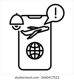 Alert Feature Outline Icon Vector Illustration