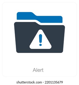 Alert and folder icon concept