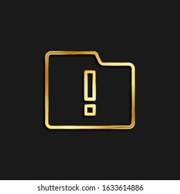 alert, folder, storage gold icon. Vector illustration of golden