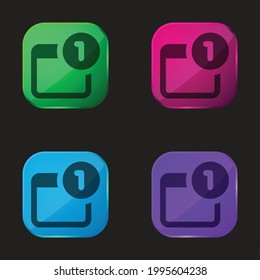 Icono de botón de cuatro colores de alerta
