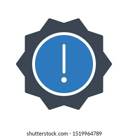 alert glyph colour line vector icon