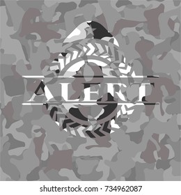 Alert grey camouflaged emblem
