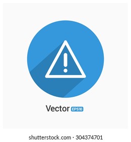 Alert Hazard icon. Circle concept Shadow web buttons. vector illustration. Flat design style