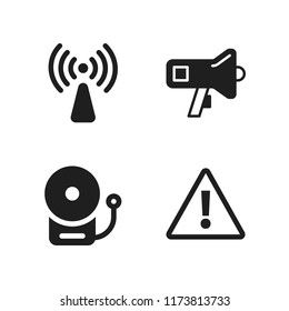 alert icon. 4 alert vector icons set. non ionizing radiation, warning sign and megaphone icons for web and design about alert theme