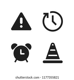 alert icon. 4 alert vector icons set. alarm, clock and warning icons for web and design about alert theme