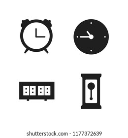 alert icon. 4 alert vector icons set. clock and alarm clock icons for web and design about alert theme