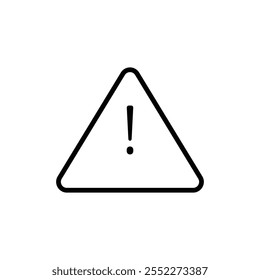 Icono de alerta signo de contorno de Vector blanco y negro