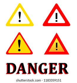 alert icon, exclamation mark, attention sign, hazard symbol, danger icon, exclamation caution beware, triangle danger road security, flat mark