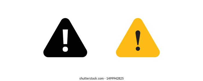 Alert icon, exclamation mark in triangle shape. Precaution and attention message.