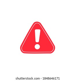 Alert icon with exclamation sign. Vector illustration , Warning sign illustration. Triangle warning sign, Red warning sign, Red Vector, Attention warning. Alert Red with exclamation mark, Vector .