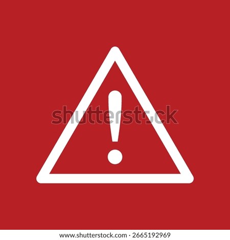 Alert Icon Fat Design. red warning triangle with an exclamation mark