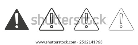 Alert icon in fill and three stroke sizes