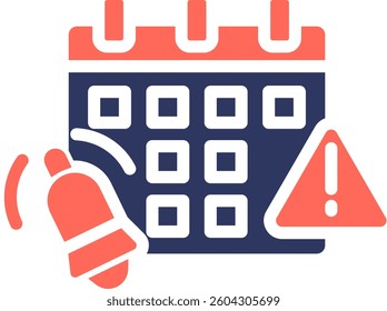 Alert Icon Glyph Color Vector Illustration