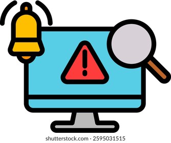 Alert Icon Lineal Color Vector Illustration