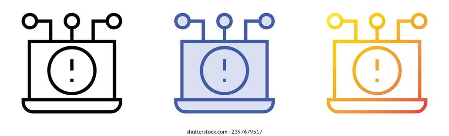 alert icon. Linear, Blue Fill and Gradient Style Design Isolated On White Background