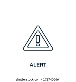 Icono de alerta de la colección de seguridad. Elemento de línea simple Símbolo de alerta para plantillas, diseño web e infografías