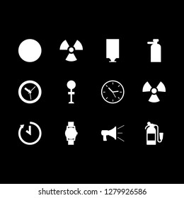 alert icon set about loudspeaker, no parking, fire extinguisher and announcement vector set